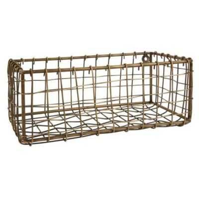 PANIER MURAL EN FIL DE FER LAITON