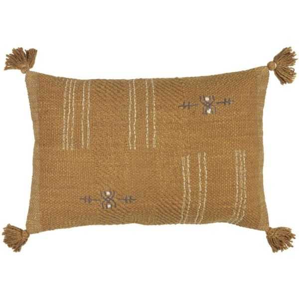 HOUSSE DE COUSSIN SADA COGNAC ET ECRUE