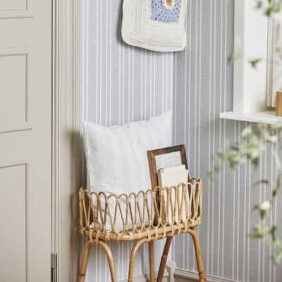 HOUSSE COUSSIN ADAM VERT POUSSIEREUX RAYURES BLANC 2