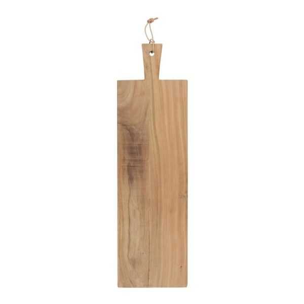 PLANCHE A TAPAS AVEC POIGNEE EN BOIS ET FICELLE EN CUIR