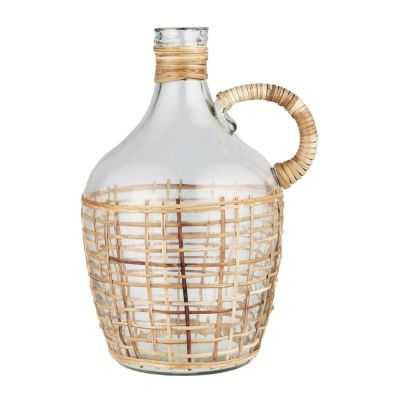 BOUTEILLE EN VERRE AVEC TRESSE EN ROTIN NON FOOD