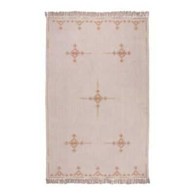 TAPIS AVEC BRODERIE ROSE CLAIR