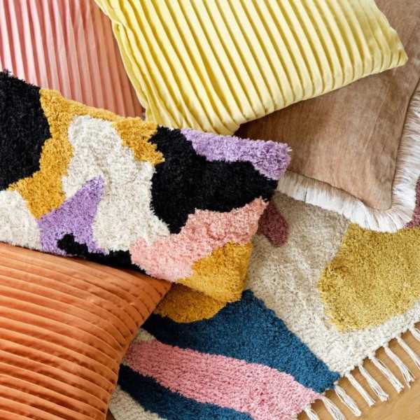 COUSSIN IMPRIME 30 X 50 CM MULTICOLORE