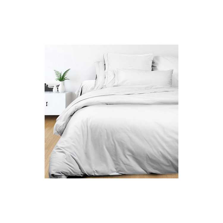 HOUSSE DE COUETTE EN COTON 260X240 CM PERCALE BLANC