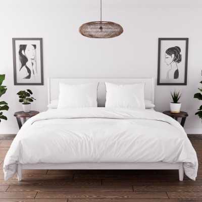 PARURE DE LIT 240X220 CM MICROFIBRE BOHEME BLANC