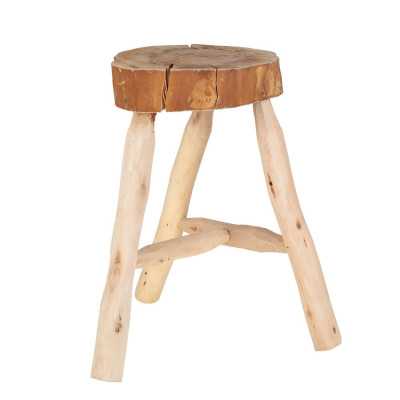 TABOURET ROND EN BOIS 24 X 25 X 24 CM