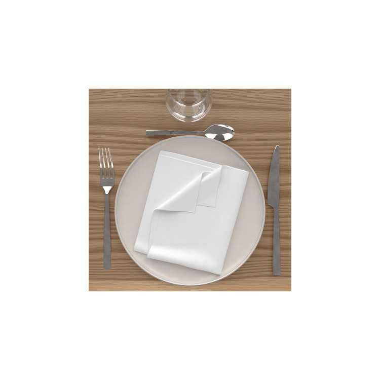 LOT 3 SERVIETTES DE TABLE 40X40 CM ALIX BLANC