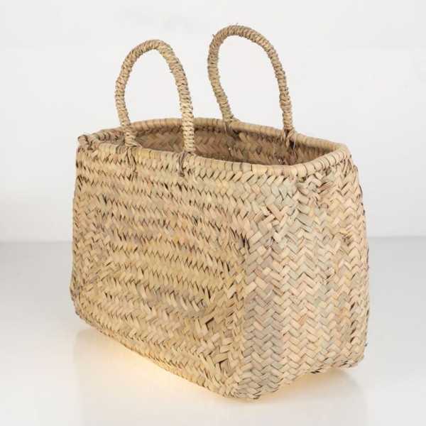 CABAS TRESSE PALMIER AVEC ANSES 37 X 16 X 25 CM