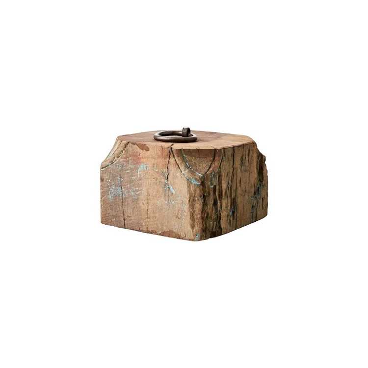WEDGE FOR TREASURE METAL AND NATURAL WOOD DOOR