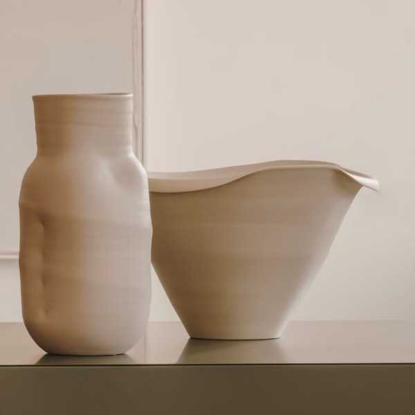 VASE MACAIRE  34CM CERAMIQUE BEIGE