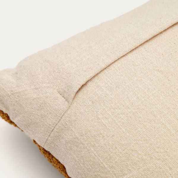 HOUSSE DE COUSSIN MIHAI EN CHENILLE MOUTARDE 45 X 45 CM