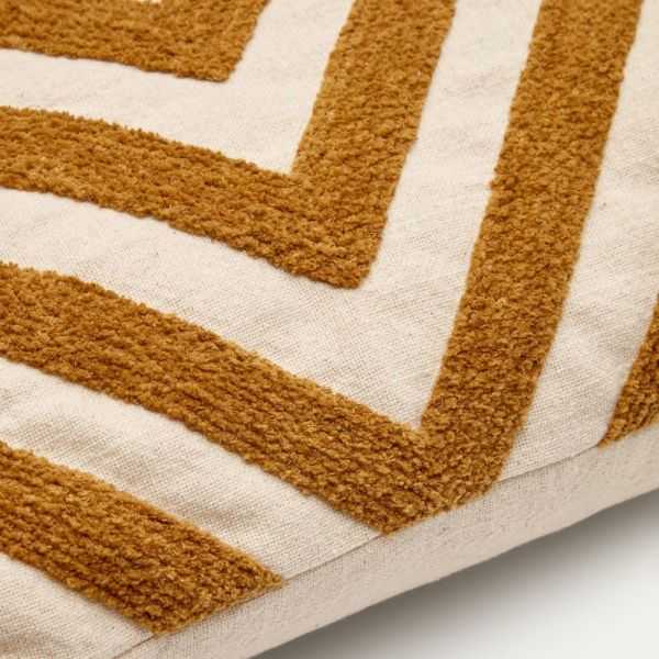 HOUSSE DE COUSSIN MIHAI EN CHENILLE MOUTARDE 45 X 45 CM