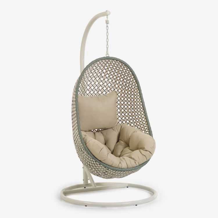 FAUTEUIL SUSPENDU CIRA GRIS CLAIR SUR PIED MULTICOLORE