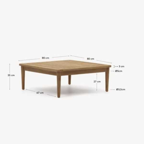 TABLE BASSE PORTITXOL EN TECK 80 X 80CM