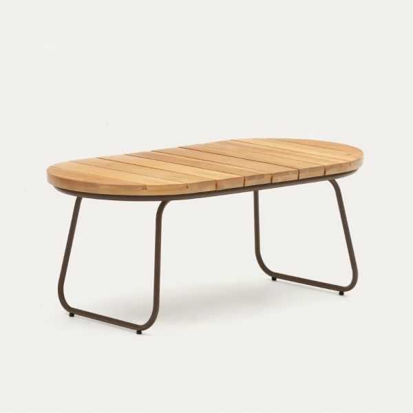 TABLE BASSE SALGUER BOIS ACACCIA ACIER MARRON 100 X 50 CM