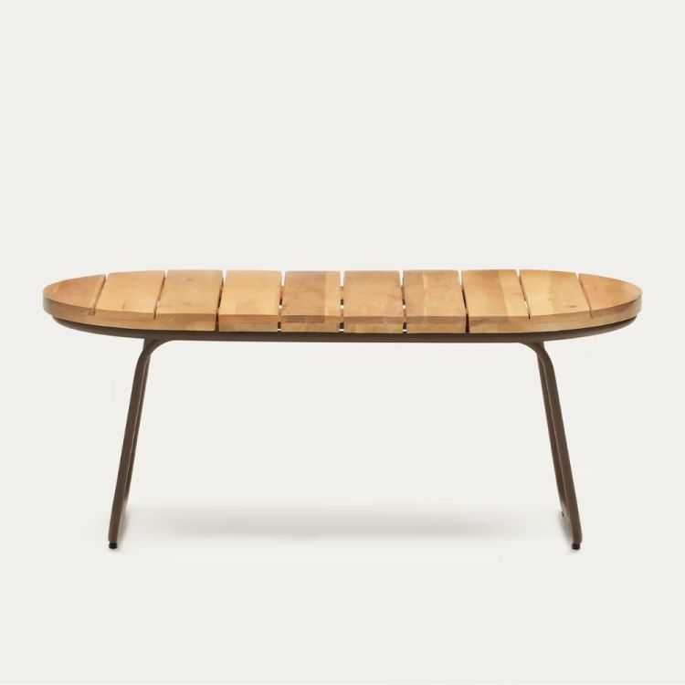 TABLE BASSE SALGUER BOIS ACACCIA ACIER MARRON 100 X 50 CM