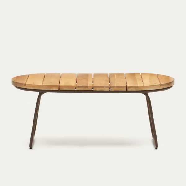 TABLE BASSE SALGUER BOIS ACACCIA ACIER MARRON 100 X 50 CM