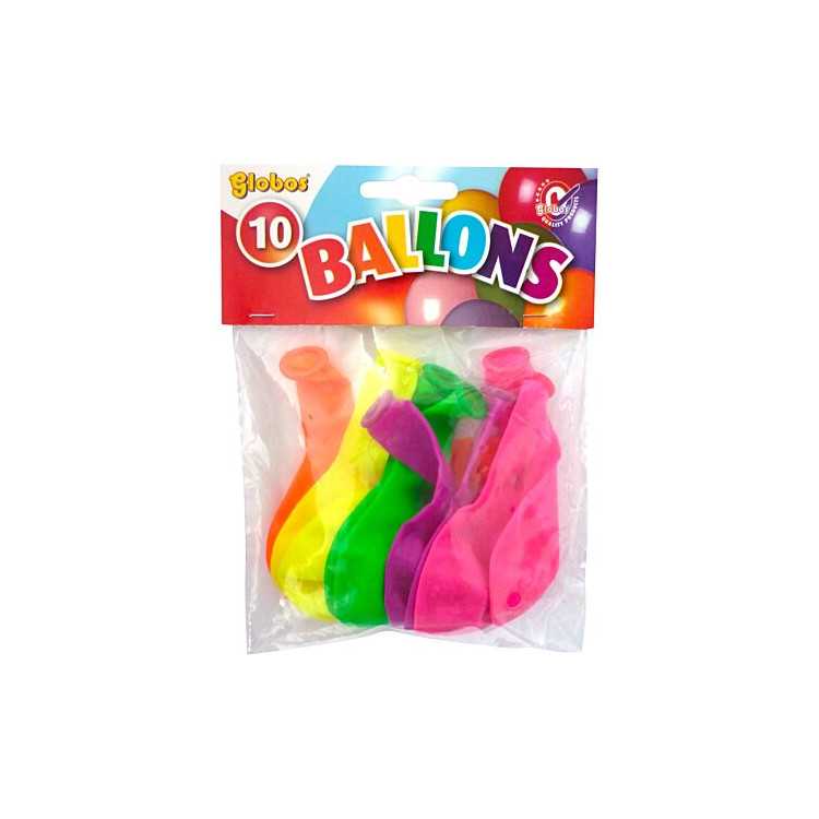 SACHET BALLONS 26CM FLUO (X10)