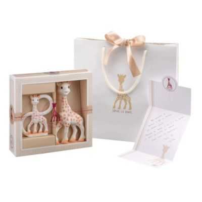 COFFRET DE NAISSANCE PRET A OFFRIR SOPHIE LA GIRAFE ET ANNEAU DE DENT 2