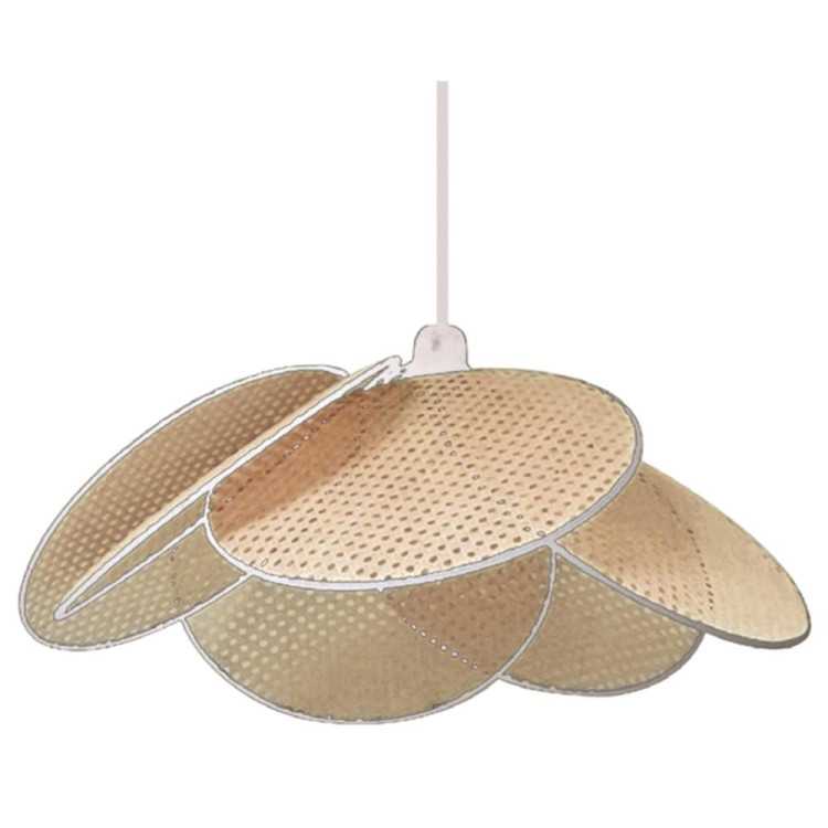 WIDE ESCAPE PENDANT LAMP WHITE WICKER