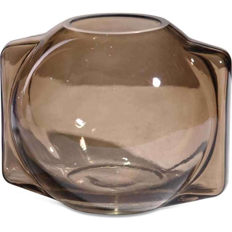 GLOBE VASE 17 X 15 X 14 CM BROWN GLASS