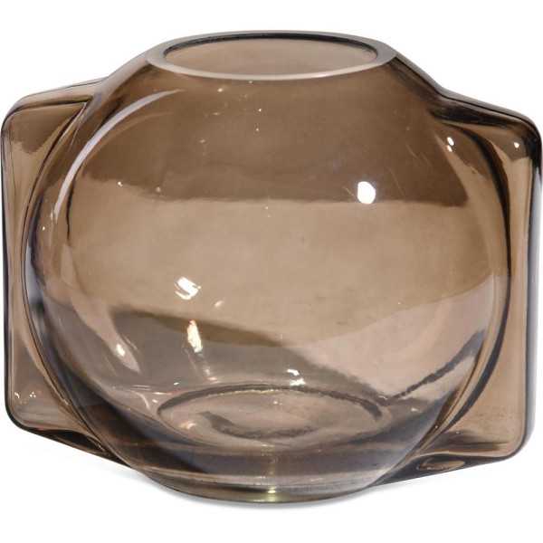 GLOBE VASE 17 X 15 X 14 CM BROWN GLASS