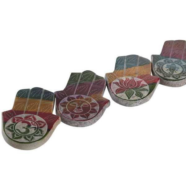 SUPPORTS ENCENS SCULPTE EN PIERRE X 4