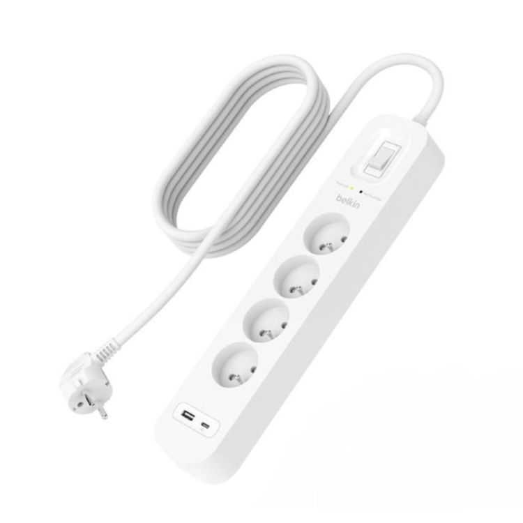 MULTIPRISE PARAFOUDRE 4 PRISES + PORT USB C & USB A