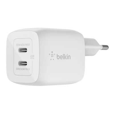 CHARGEUR SECTEUR DOUBLE USB-C GAN 45W BLANC