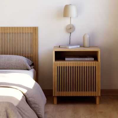 TABLE DE CHEVET BEYLA EN BOIS MASSIF DE FRENE ET PLACAGE DE CHENE 53 2