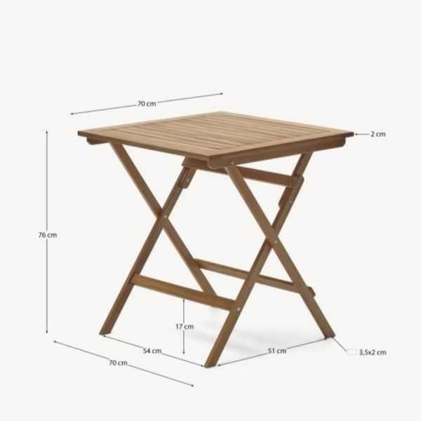 TABLE DE JARDIN PLIANTE SADIRAR EN BOIS MASSIF D'ACACIA