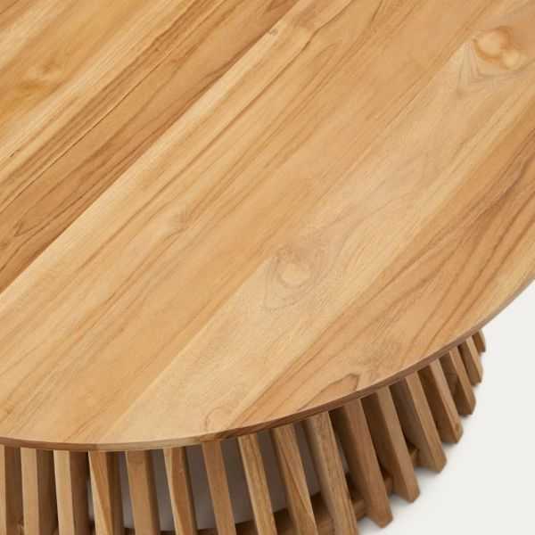 TABLE BASSE JEANETTE EN TECK MASSIF DIAM80 CM
