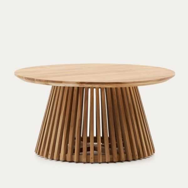 TABLE BASSE JEANETTE EN TECK MASSIF DIAM80 CM
