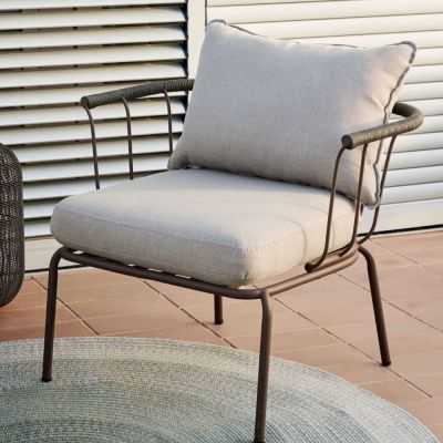 FAUTEUIL SALGUER EN CORDE ET ACIER FINITION PEINTURE MARRON 2