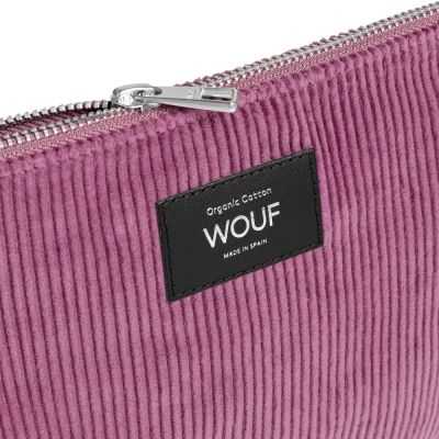 POCHETTE 21.5 CM VELOURS COTELE MAUVE 2