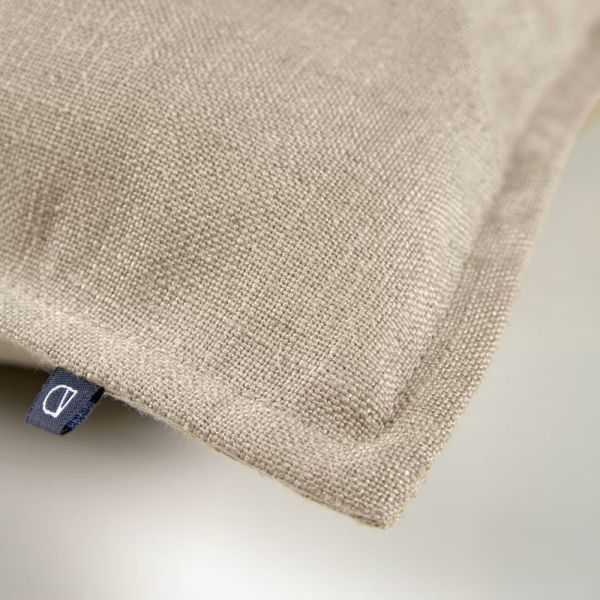 HOUSSE DE COUSSIN BLOK EN LIN BEIGE 60 X 60 CM