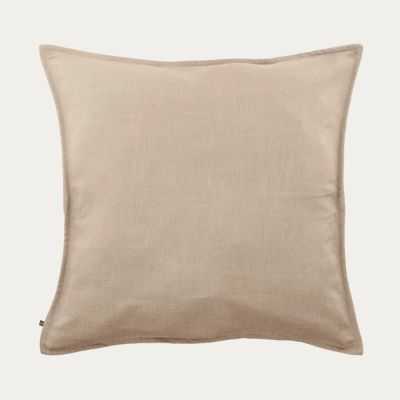 HOUSSE DE COUSSIN BLOK EN LIN BEIGE 60 X 60 CM