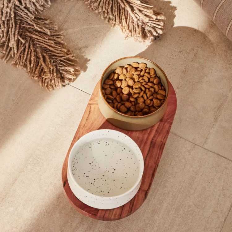 SET OF 2 BOWLS Ø 14 CM WITH WHITE & BROWN DUMBI SUP