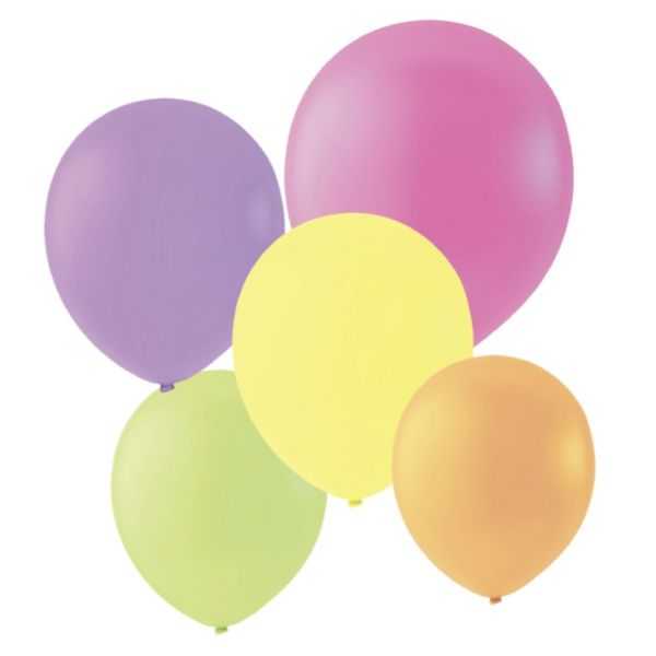 KIT BALLONS 10 FLUO LED BLANC MULTICOLORE X5