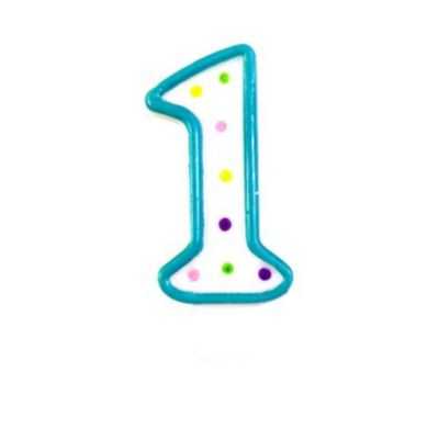 BOUGIE BLEUE CHIFFRE 1 (VENDU A L'UNITE)