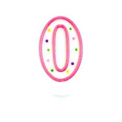 BOUGIE ROSE CHIFFRE 0(VENDU A L'UNITE)