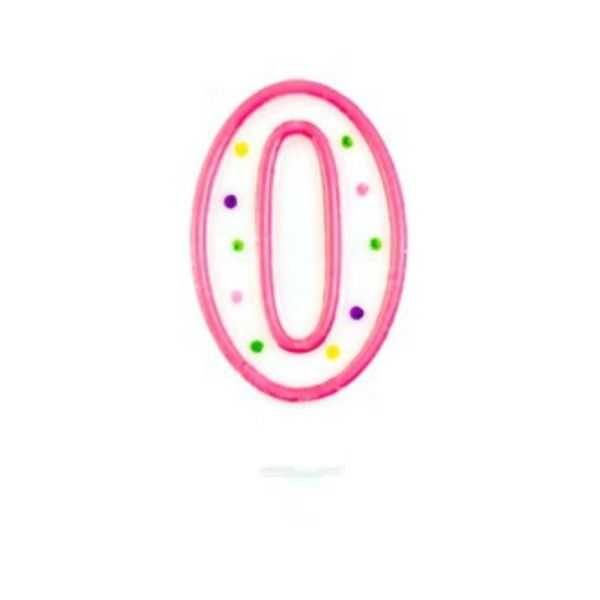 BOUGIE - CHIFFRE 0 - COULEURS ASSORTIES - 1 PC