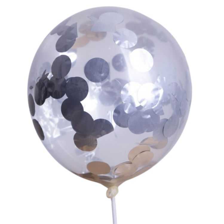 KIT BALLONS 12 TRANSPARENT CONFETTIS OR X6