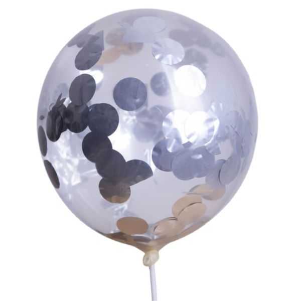 KIT BALLONS 12 TRANSPARENT CONFETTIS OR X6