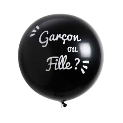 KIT BALLONS 61CM PS48 NOIR - GARÇON FILLE -AVECCONFETTIS BLEU