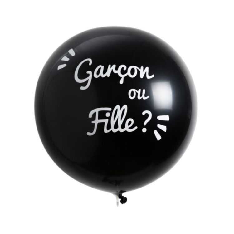 KIT BALLONS 24 GARÇON OU FILLE NOIR CONFETTIS BLEU