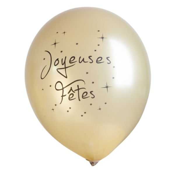 KIT BALLONS 31CM JOYEUSES FETES ASSORTIS COULEUR METAL (X100)