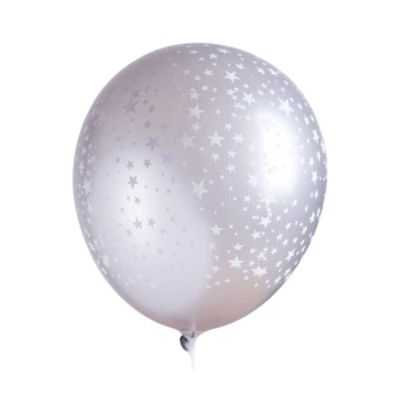 KIT BALLONS 36CM METAL ARGENT MOTIF ETOILES (X100)