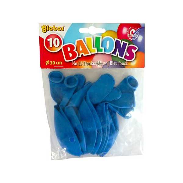 SACHET BALLONS 12 BLEU FONCE X10