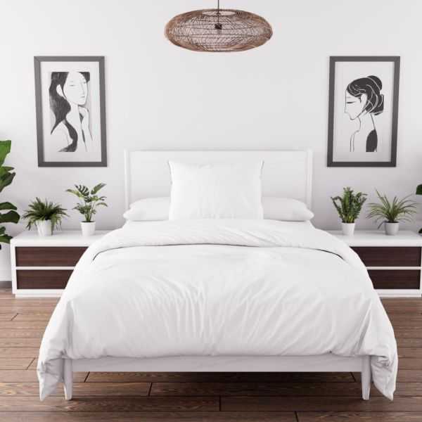 CONJUNTO DE CAMA 140X200 CM BOHEME BRANCO